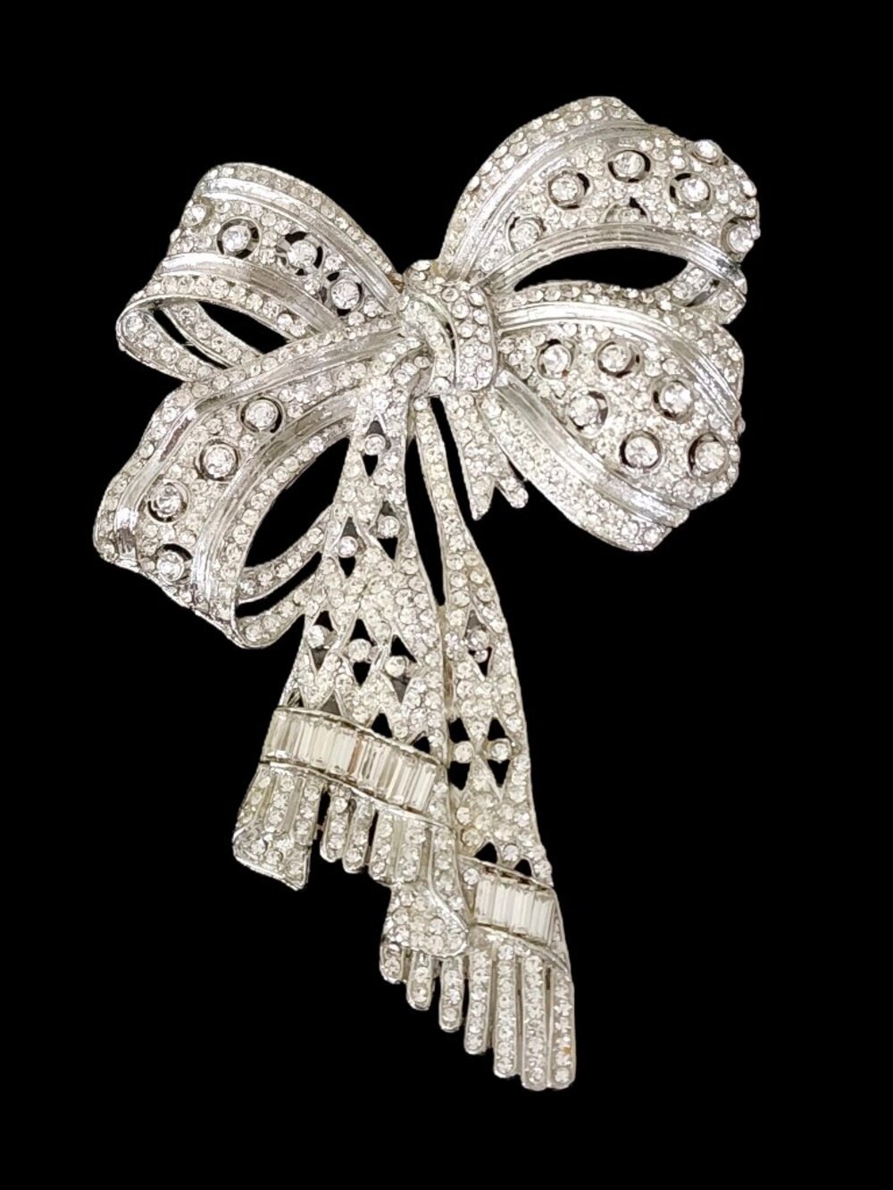 VINTAGE Thelma Deutsch Massive 4.5" Runway Bow Brooch - 80s Glam Statement - Picture 4 of 8